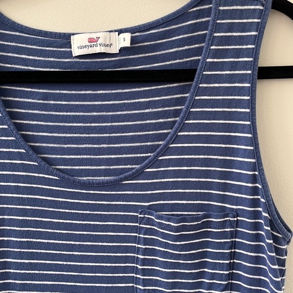 Vineyard Vines Blue & White Striped Hemp Cotton Tank Dress Small - Picture 2 of 4